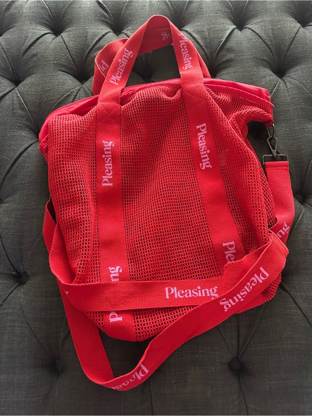 Red Pleasing bag with pink print
